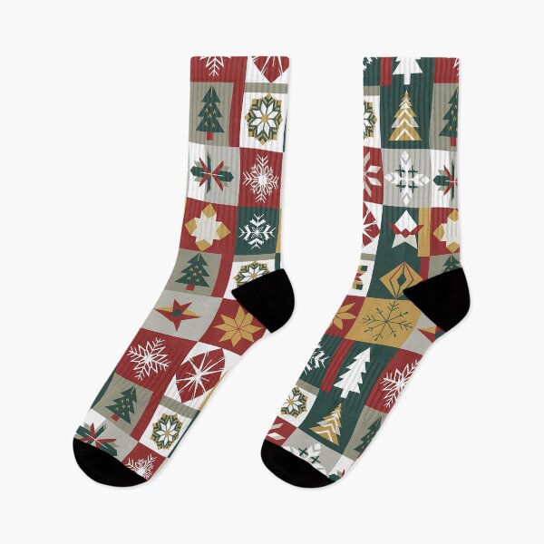 Item preview, Modern Geometric Christmas Pattern | Mid Century Holiday Design | Red Green Gold Snowflakes & Trees for T-Shirts, Stickers, Wall Art, Wrapping Paper & More designed and sold by DesignWorld8.
