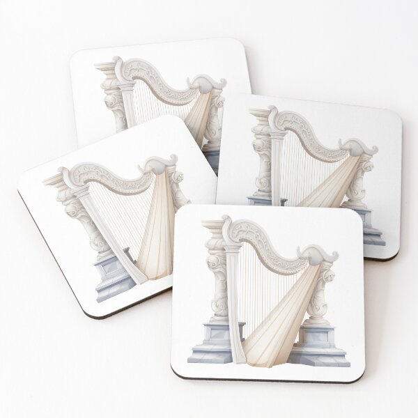 Item preview, Arpa blanca tallada designed and sold by New-School-Wave.