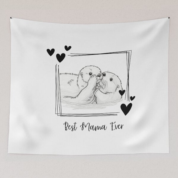 Item preview, Best Mama Ever. Sea Otter Mother and Baby Otter design designed and sold by SofikoDesigns.