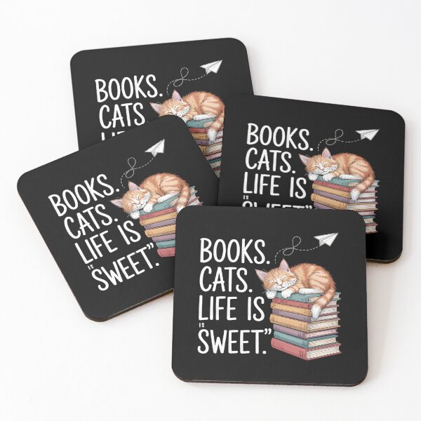 Item preview, Book Lovers Books Cats Life Is Sweet Cat Lovers designed and sold by CruelShadesSt.
