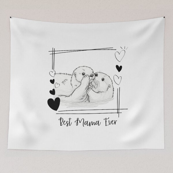 Item preview, Best Mama Ever. Sea Otter Mother and Baby Otter design designed and sold by SofikoDesigns.