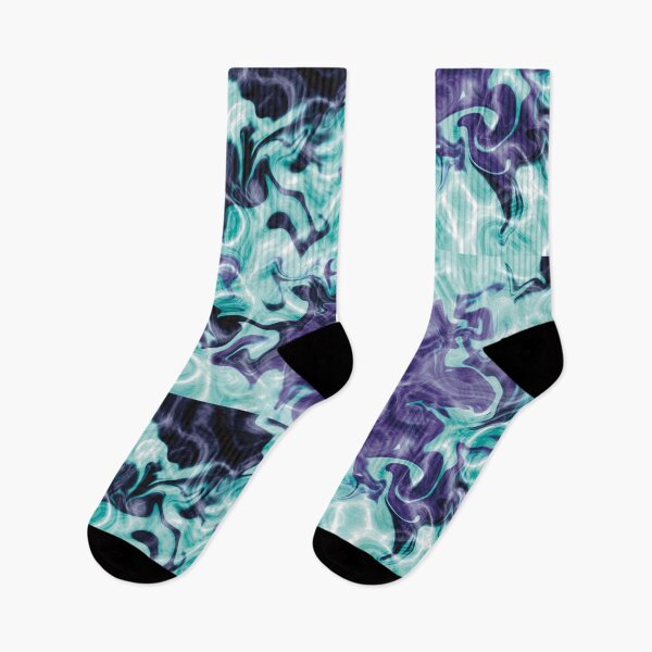 Item preview, Aqua & Violet Liquid Abstract Art designed and sold by MINIADORA.
