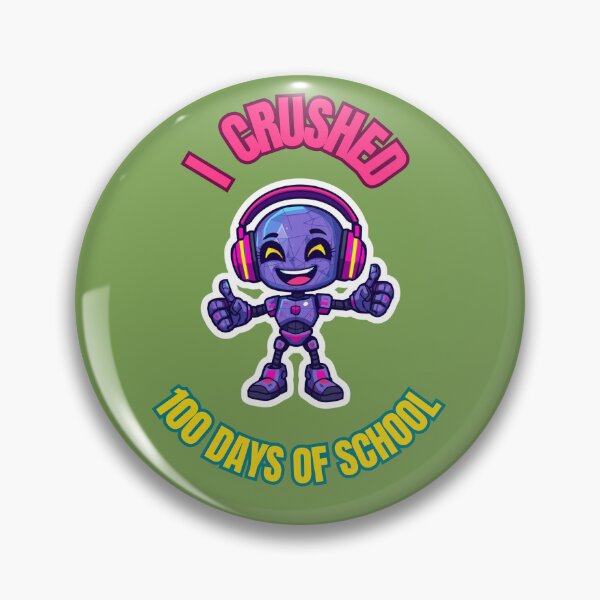 Item preview, I Crushed 100 Days of School Gamer Robot TV Head designed and sold by PanaddaArtStudio.