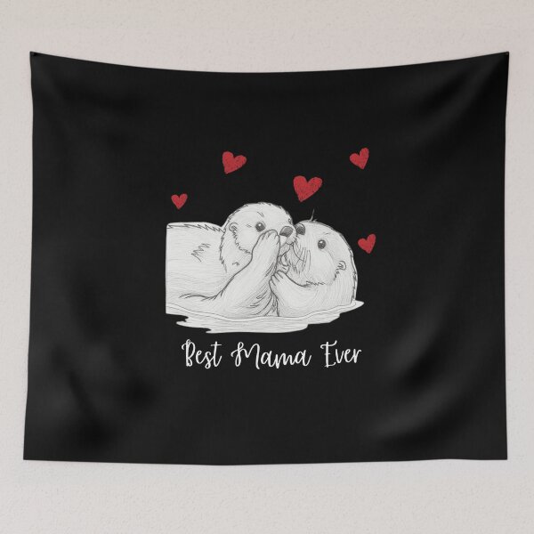 Item preview, Best Mama Ever. Sea Otter Mother and Baby Otter design designed and sold by SofikoDesigns.