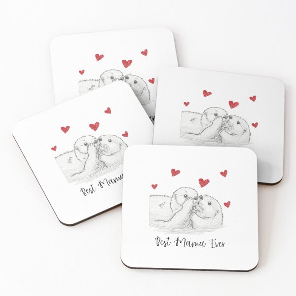 Item preview, Best Mama Ever. Sea Otter Mother and Baby Otter design designed and sold by SofikoDesigns.