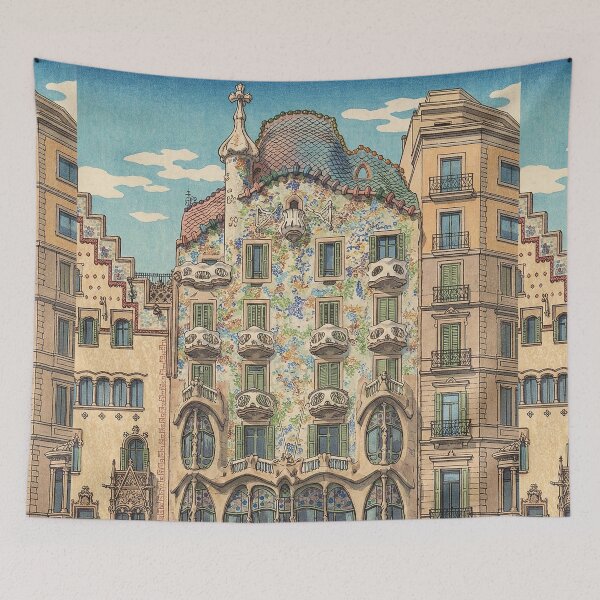 Item preview, Casa Batllo Japanese Woodblock Print designed and sold by Takeda-art.