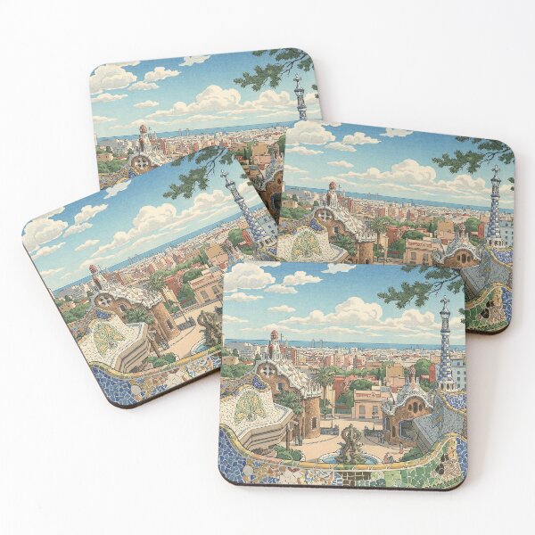 Item preview, Park Guell of Bercelona Japanese Woodblock Print designed and sold by Takeda-art.