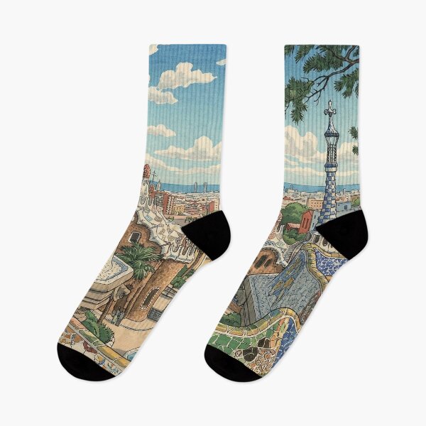 Item preview, Park Guell of Bercelona Japanese Woodblock Print designed and sold by Takeda-art.
