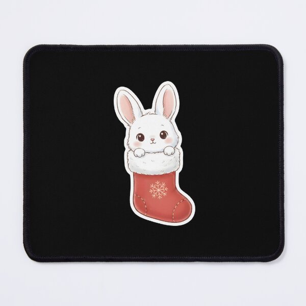 Item preview, Bunny in Stocking – Soft Pastel Christmas Illustration designed and sold by Dino-Lune.