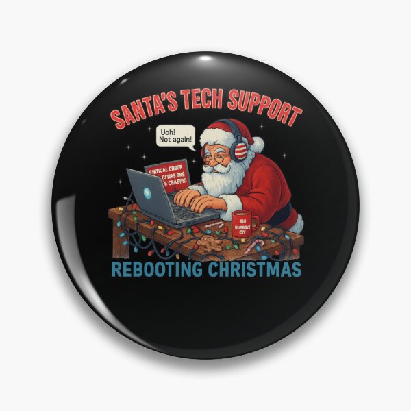 Item preview, Santa's Tech Support Rebooting Christmas Santa Claus IT designed and sold by jakaun.