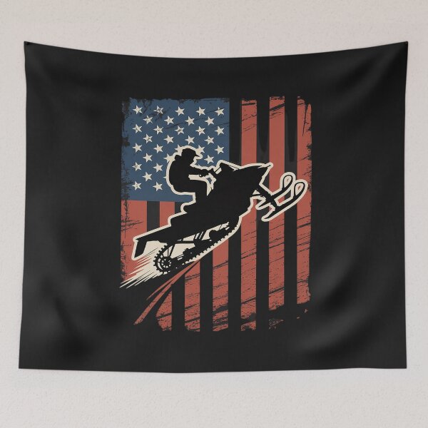 Item preview, 4th Of July USA Flag Snow Mobile Snowmobile Jet designed and sold by itsnothatweird.
