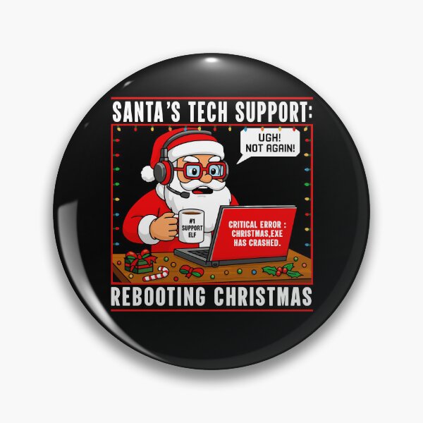 Item preview, Santa's Tech Support Rebooting Christmas Santa Claus IT Ugly Xmas Sweater designed and sold by jakaun.