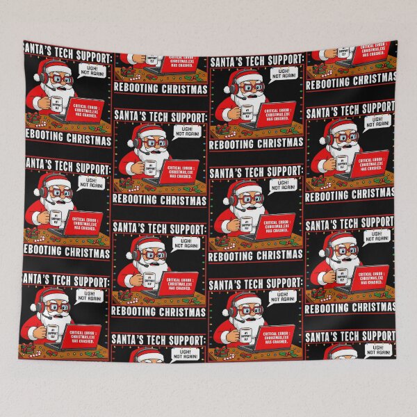 Item preview, Santa's Tech Support Rebooting Christmas Santa Claus IT Ugly Xmas Sweater designed and sold by jakaun.