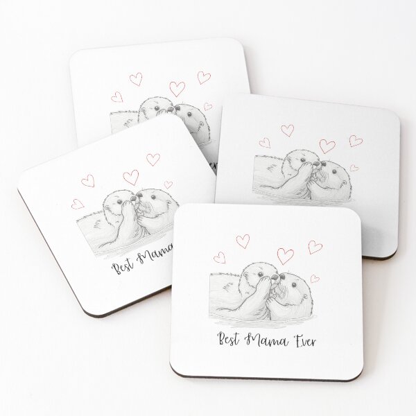 Item preview, Best Mama Ever. Sea Otter Mother and Baby Otter design designed and sold by SofikoDesigns.