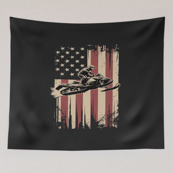 Item preview, 4th Of July USA Flag Snow Mobile Snowmobile designed and sold by itsnothatweird.