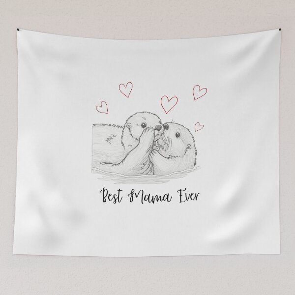 Item preview, Best Mama Ever. Sea Otter Mother and Baby Otter design designed and sold by SofikoDesigns.