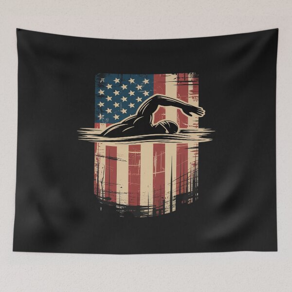 Item preview, 4th Of July USA Flag Swimming Swim Swimmer Gift designed and sold by itsnothatweird.