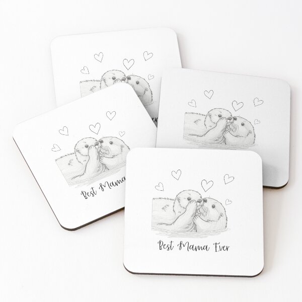 Item preview, Best Mama Ever. Sea Otter Mother and Baby Otter design designed and sold by SofikoDesigns.