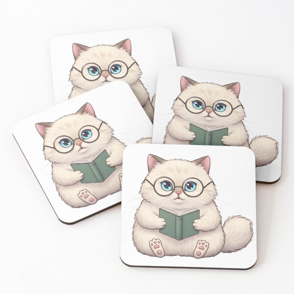 Item preview, Smart White Cat Reading a Book designed and sold by saiful020.