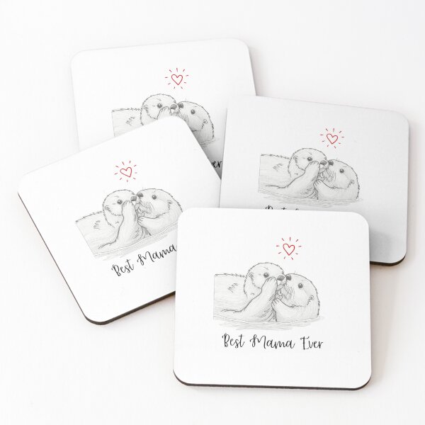 Item preview, Best Mama Ever. Sea Otter Mother and Baby Otter design designed and sold by SofikoDesigns.