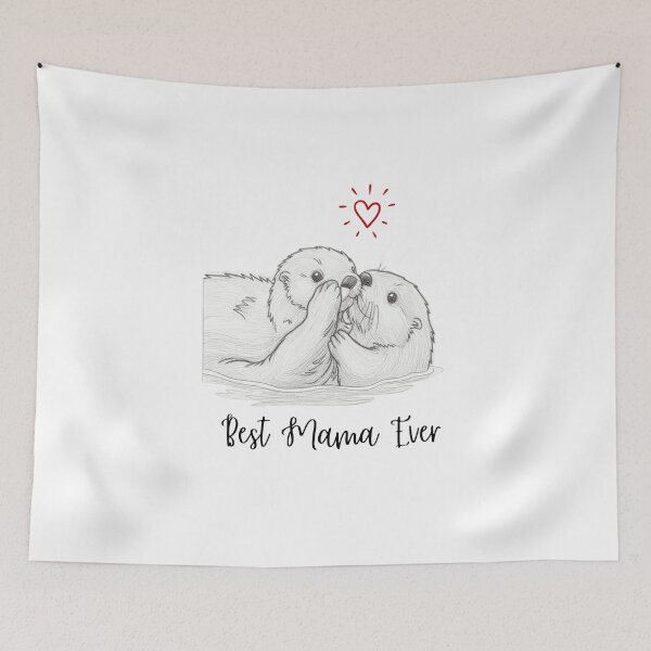 Item preview, Best Mama Ever. Sea Otter Mother and Baby Otter design designed and sold by SofikoDesigns.