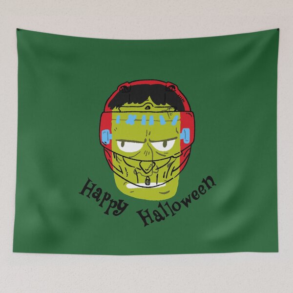 Item preview, "Happy Halloween" Frankenstein Motocross Helmet - Monster Rider Graphic designed and sold by RNASstuff.
