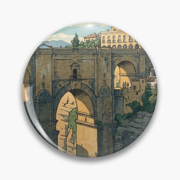 Item preview, Puente Nuevo bridge Japanese Woodblock Print designed and sold by Takeda-art.
