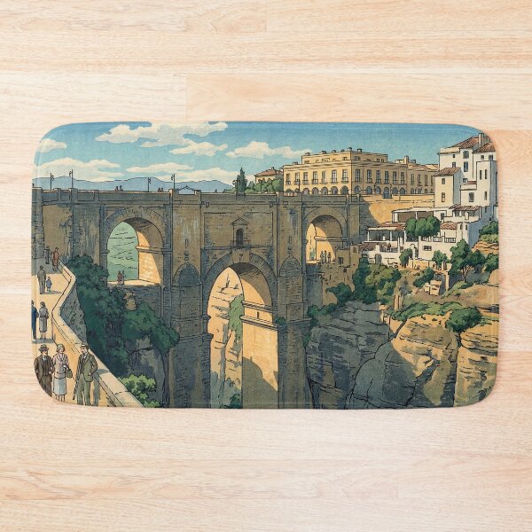 Item preview, Puente Nuevo bridge Japanese Woodblock Print designed and sold by Takeda-art.