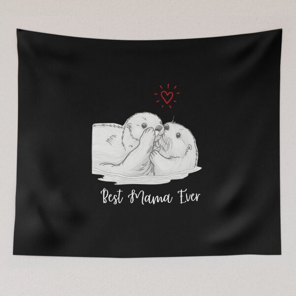 Item preview, Best Mama Ever. Sea Otter Mother and Baby Otter design designed and sold by SofikoDesigns.