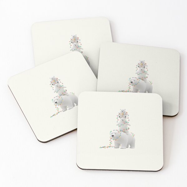 Item preview, Stacked Polar Bears with Christmas Lights designed and sold by HumTumMe.