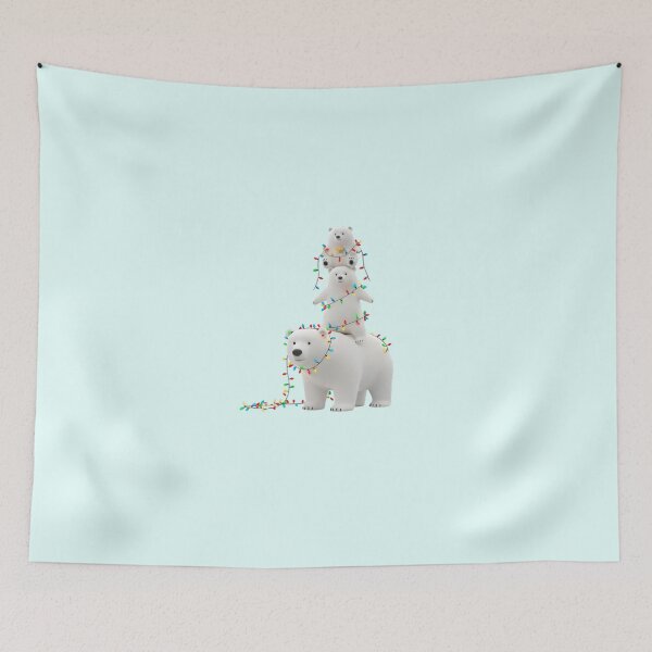 Item preview, Stacked Polar Bears with Christmas Lights designed and sold by HumTumMe.