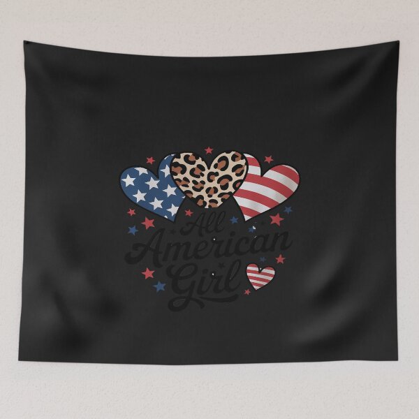 Item preview, All American Girl Leopard Heart 4th Of July USA Flag Women designed and sold by itsnothatweird.