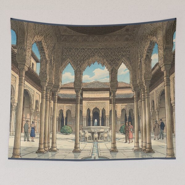Item preview, The Alhambra Palace Japanese Woodblock Print designed and sold by Takeda-art.