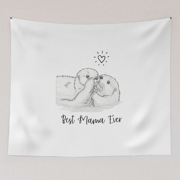 Item preview, Best Mama Ever. Sea Otter Mother and Baby Otter design. Sea Otter Mother and Baby Otter design designed and sold by SofikoDesigns.