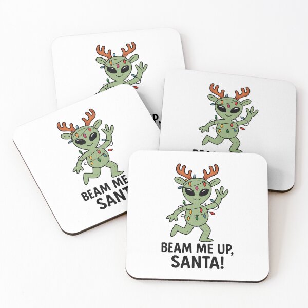 Item preview, Cheerful Alien with Christmas Lights and 'Beam Me Up, Santa!'  Fun Holiday T-Shirt designed and sold by FestivityFinds.