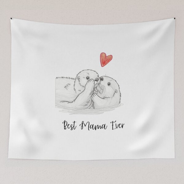 Item preview, Best Mama Ever. Sea Otter Mother and Baby Otter design. Sea Otter Mother and Baby Otter design designed and sold by SofikoDesigns.