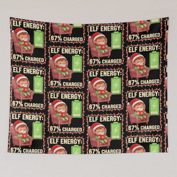 Item preview, Elf Mode 67% Charged Funny Christmas 6 7 Six Seven Meme designed and sold by pansak.