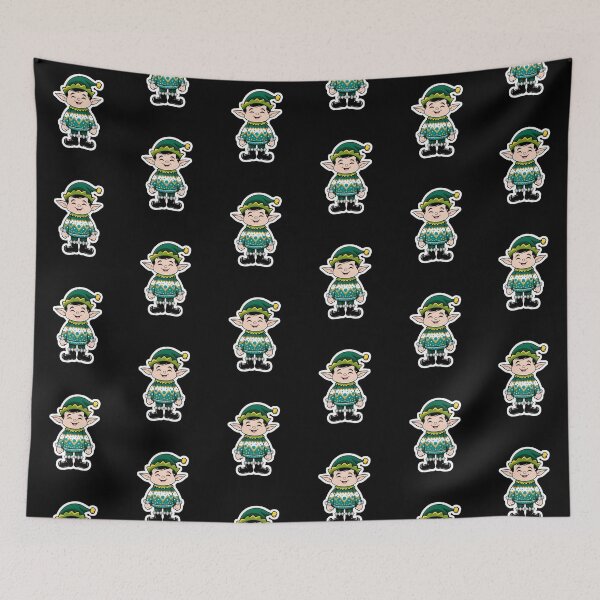 Item preview, Cheerful Cartoon Christmas Elf in Festive Sweater and Hat | Cute Holiday Sticker designed and sold by FestivityFinds.