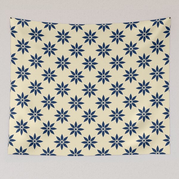 Item preview, Boro and Sashiko Floral Seamless Repeat designed and sold by Sharon Schwalbe.