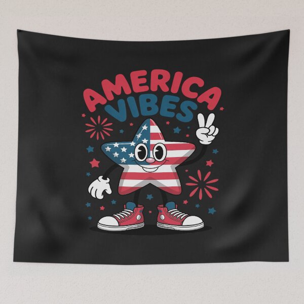 Item preview, America Vibes American Flag Retro Groovy 4th Of July USA designed and sold by procionartss.