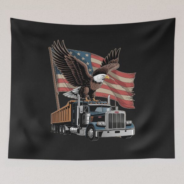 Item preview, American Flag 4th Of July Dump Truck Construction Vintage US designed and sold by procionartss.