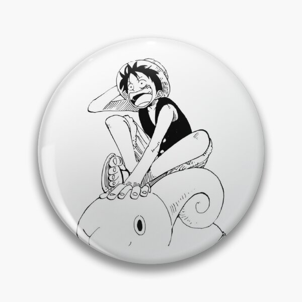 Item preview, One Piece Luffy Riding Go Merry | Classic Manga Panel Sticker & Merch designed and sold by Mangartist07.