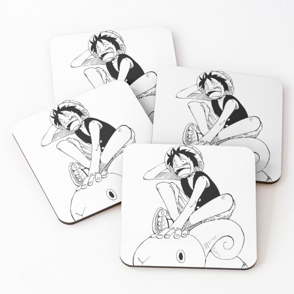 Item preview, One Piece Luffy Riding Go Merry | Classic Manga Panel Sticker & Merch designed and sold by Mangartist07.
