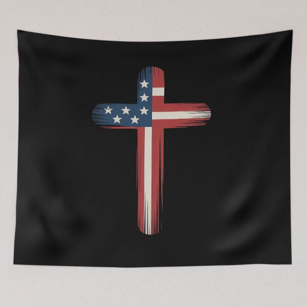 Item preview, American Flag Brush Cross Premium designed and sold by procionartss.