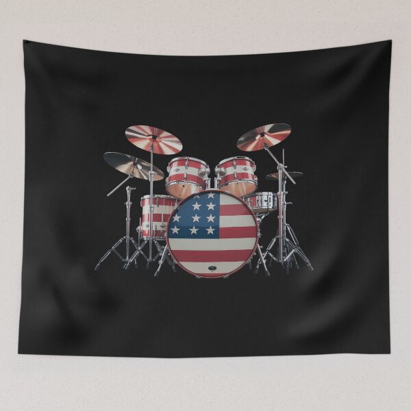 Item preview, American Flag Drum Drumset 4th of July USA Patriotic Drummer designed and sold by procionartss.