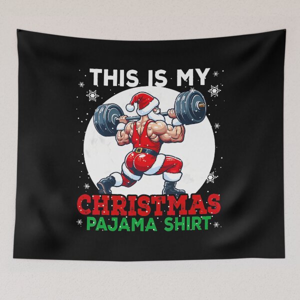Item preview, My Christmas 	 Shirt Santa Weightlifting Gym Workout designed and sold by EileenDeana.