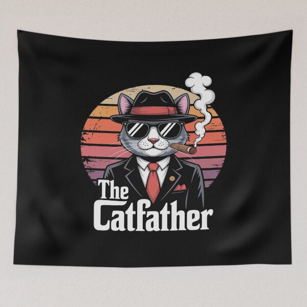 Item preview, The CatFather Funny Cat Dad Cat Lover designed and sold by LinlinsDemons.