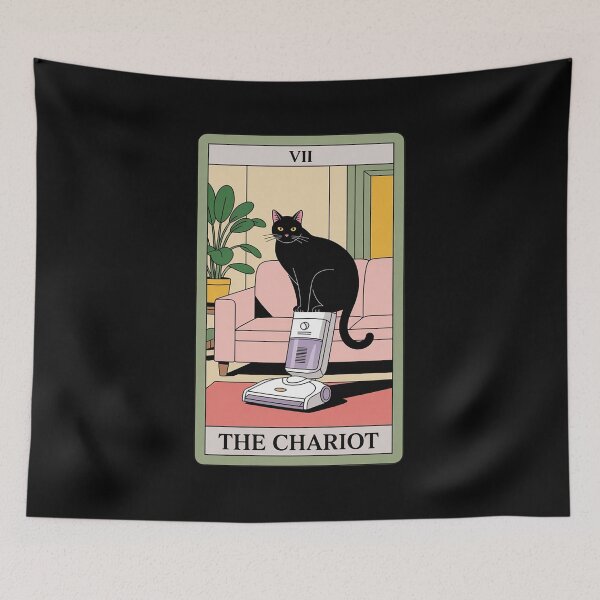 Item preview, The Chariot Tarot Card Cat Robot Vacuum Cleaner Cat designed and sold by LinlinsDemons.