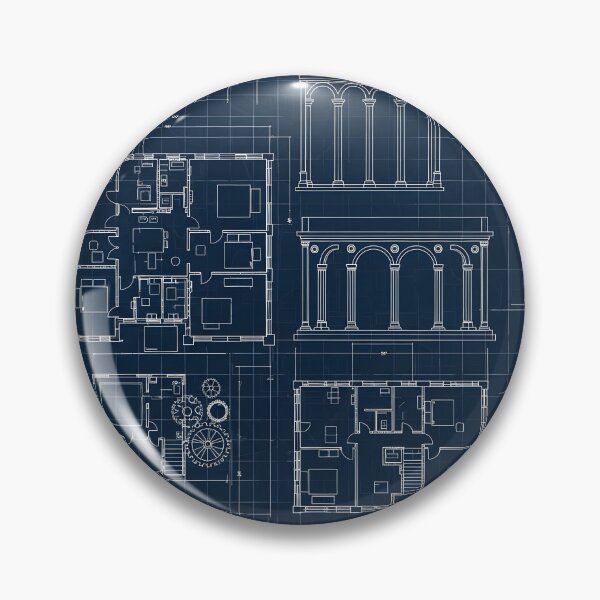 Item preview, Architectural Blueprint Pattern designed and sold by Kaleidoscope Print.
