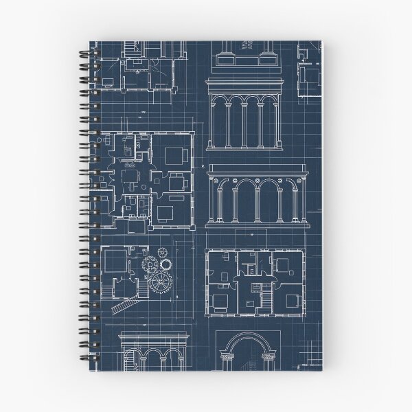 Item preview, Architectural Blueprint Pattern designed and sold by Kaleidoscope Print.